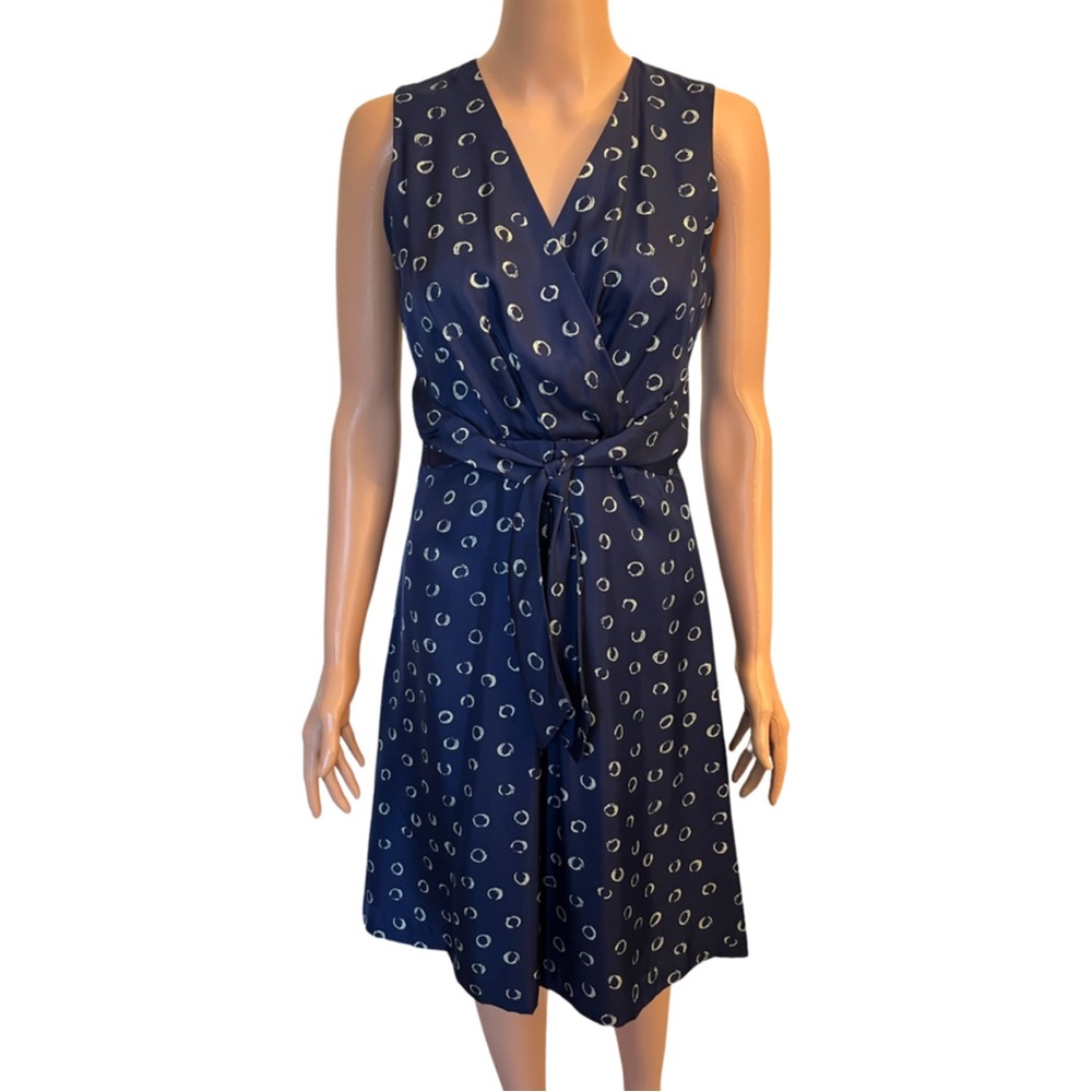 Talbots pure silk blue and white dress.